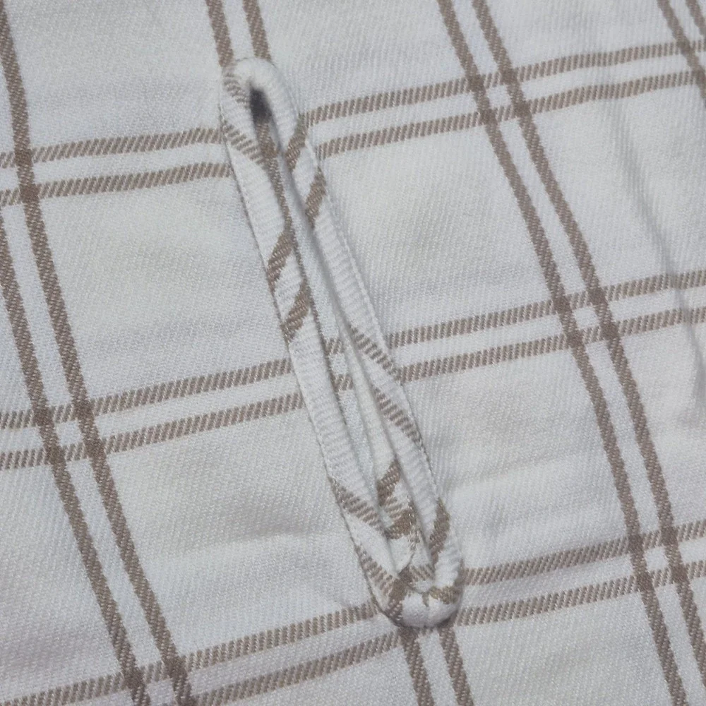 J.Crew Women's One Size Plaid Ruana Cape Wrap‎ Fringe Shawl Ivory Tan NWT